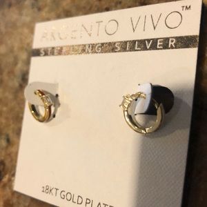 Argento Vivo gold plated mini hoops